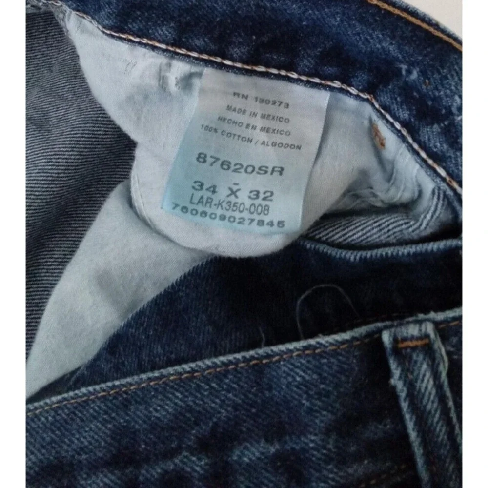 EUC Rustler Jean Men Size 34W 32L Blue Denim Reg‎ Fit Straight Leg Ranch Work